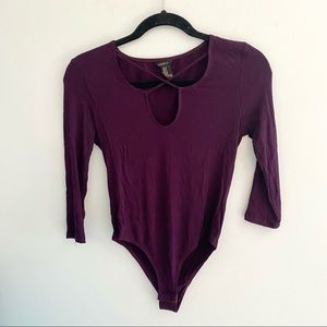Purple Criss Cross Bodysuit, Medium